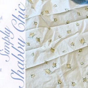 Simply Shabby Chic Yellow Rosebud Roses Floral Twin fitted sheet rare retired